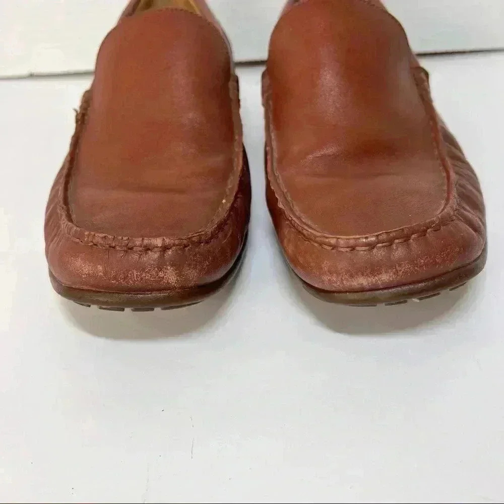 MEPHISTO  Leather Slip On Loafers Mens Sz 10 Brandy Moc. Toes Cool Air Comfort - Picture 3 of 14